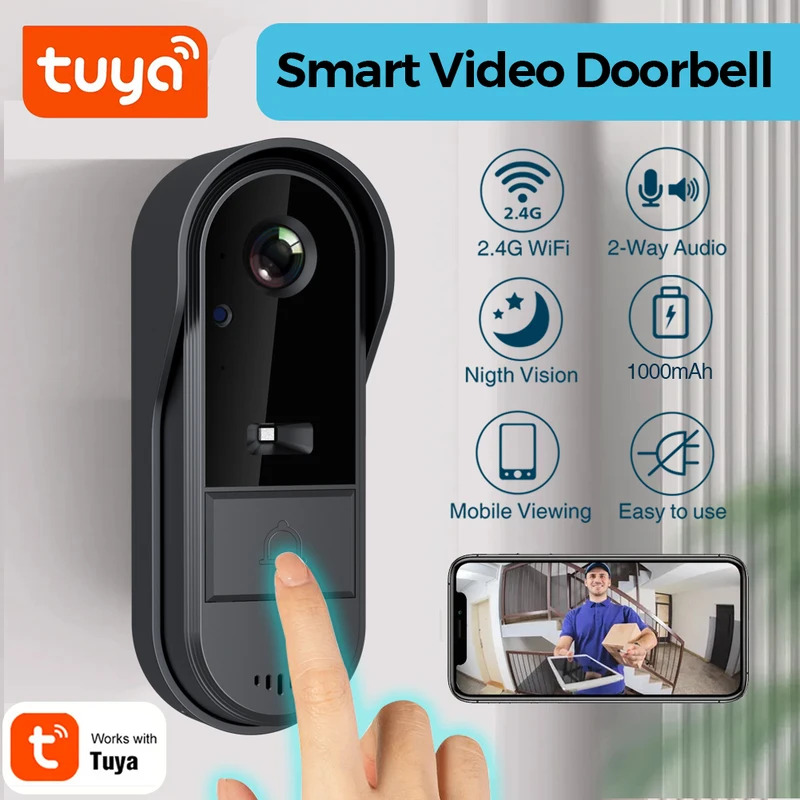 Smart Doorbell Wired - Campainha Tuya WiFi bidirecional HD 1080P,
