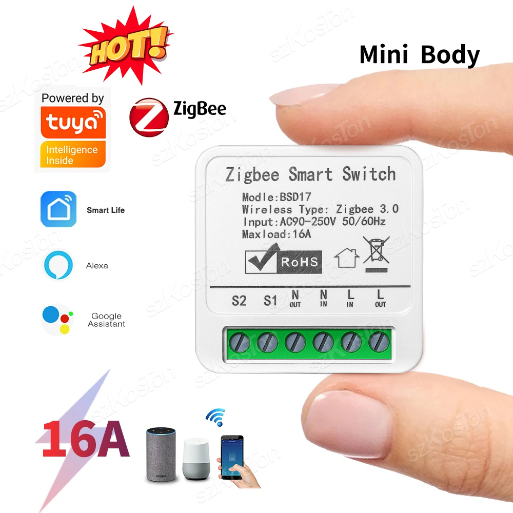 Diy Home Automation Hub - 16a tuya zigbee módulo de interruptor