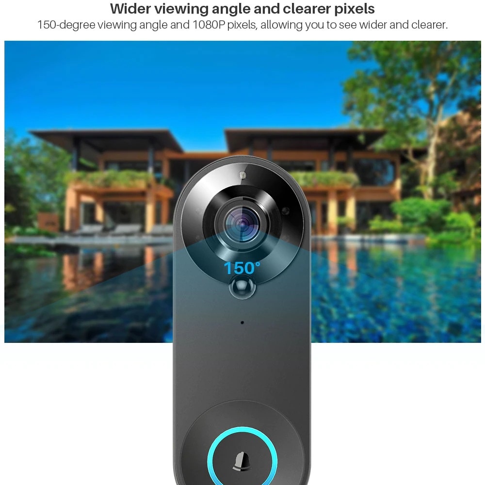 Tuya 1080p sem fio wi fi campa - Smart Doorbell Wired avaliação e preço