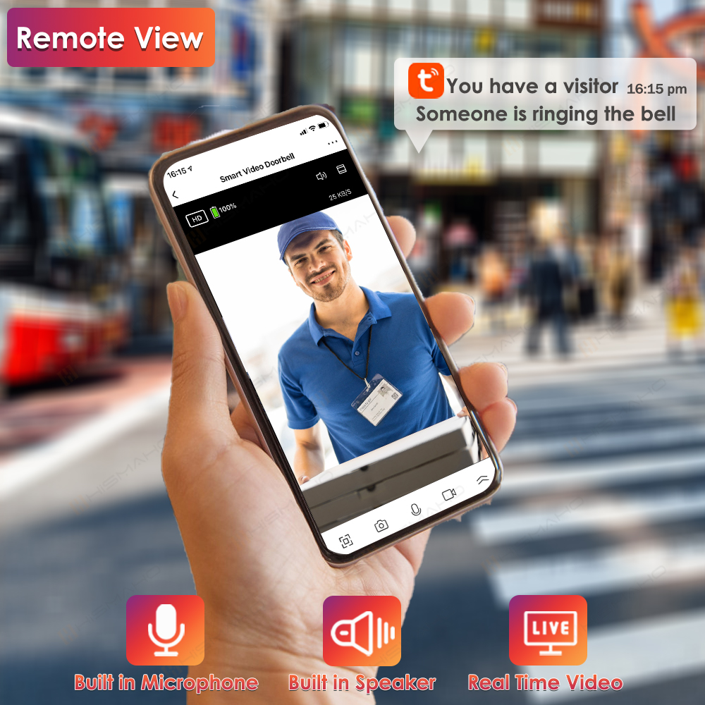 Tuya-Intercomunicador de vídeo - Smart Doorbell Wired avaliação e preço