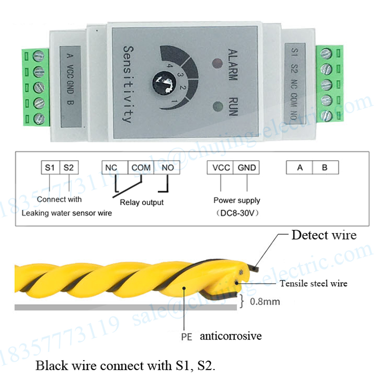 Dispositivo din para detecção  - Water Leak Detector Wired avaliação e preço